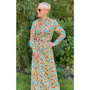 Ala von Auersperg Kathe Cotton Maxi Dress Sunflower Sz. 14